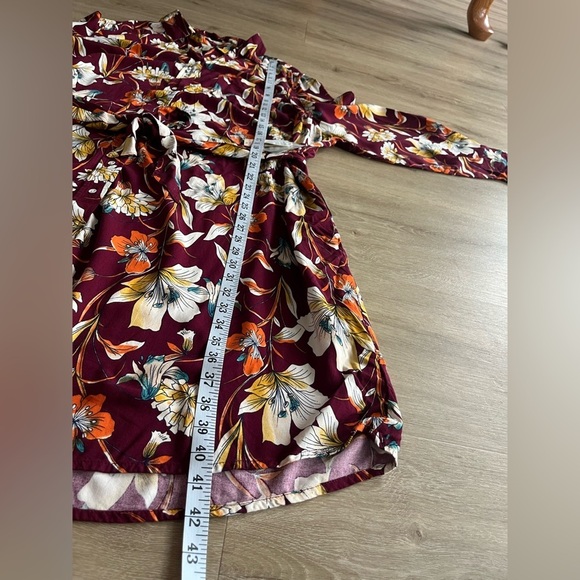 St. John's Bay NWT Womens Plus Size 2X Long Sleeve Floral Midi Button Down Dress - Picture 5 of 7